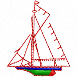Boats Embroidery Design 6 Boats Embroidery Design 6